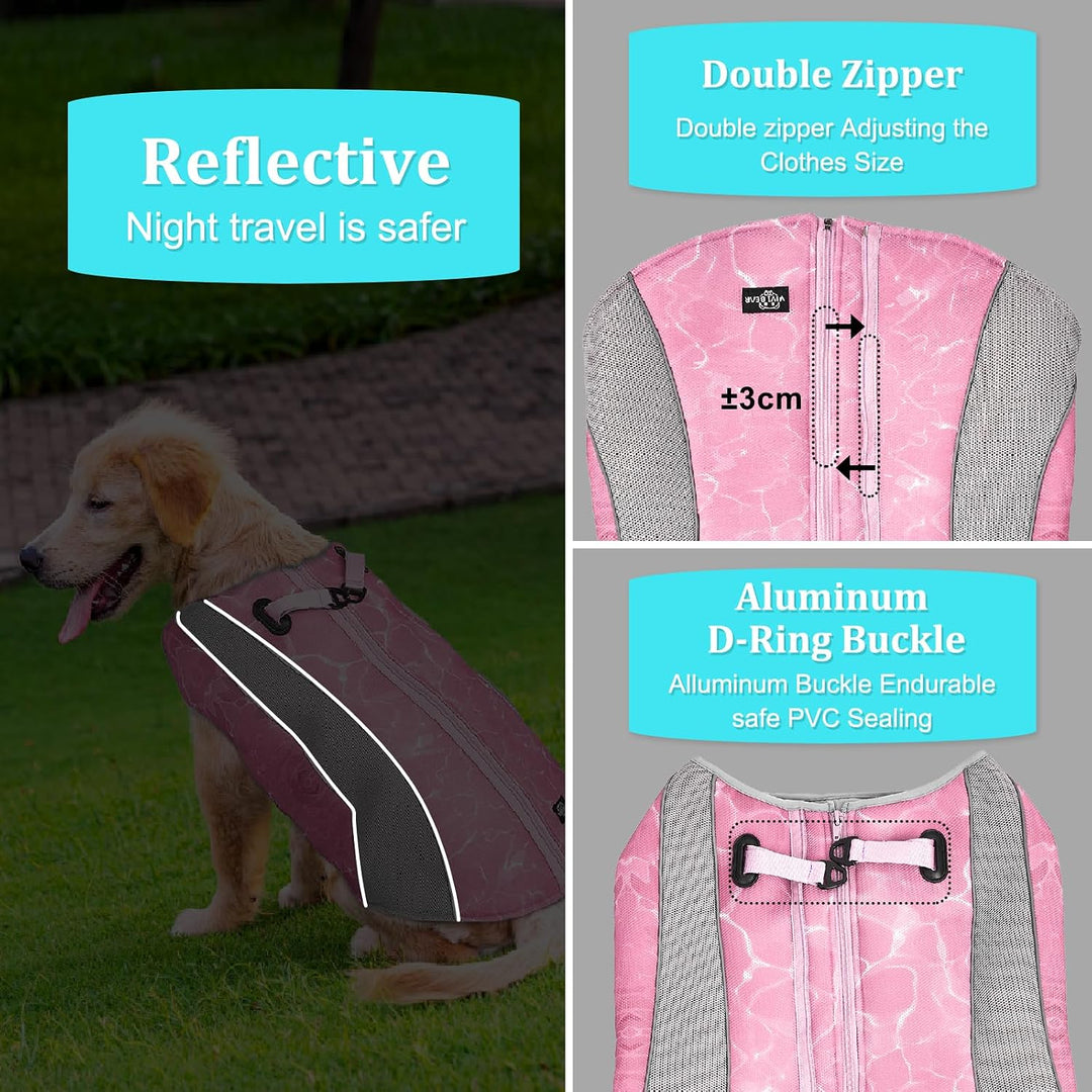 2 in 1 Winterhundemantel und Sommer Hundekühlweste Geschirr reflektierende Kühljacke, leichte Hundem