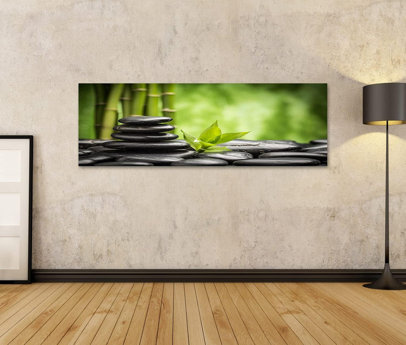 islandburner Bild auf Leinwand Zen Basalt Steine Und Bambus Wandbild Poster Kunstdruck Bilder Format