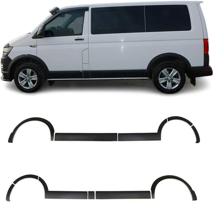 OMAC Radlaufschutz Kotflügel kompatibel mit VW T6 2015-2019 L1 Kurzer LHD ABS Schwarz 11tlg Body Cla