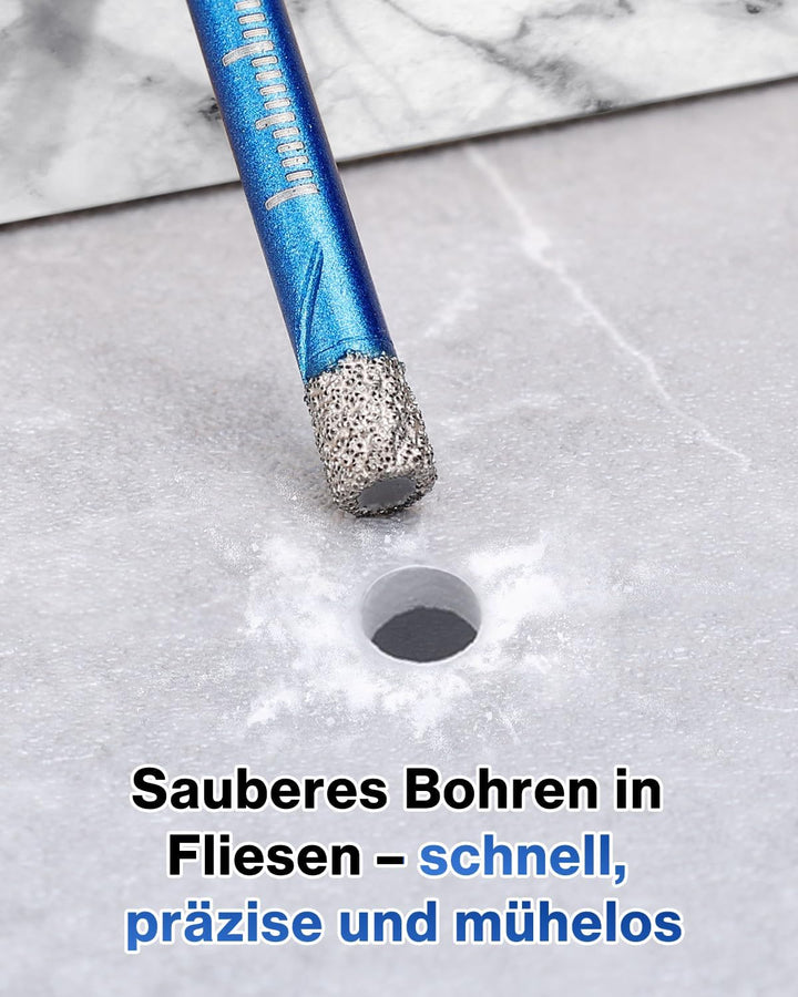 Lytool Fliesenbohrer Diamantbohrer Glasbohrer Set 5 tlg. 5, 6, 8, 10, 12 mm für Keramik, Granit, Gla
