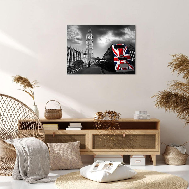 Bilder auf Leinwand Bus London Big Ben Gebäude Leinwandbild 70x50cm Wandbilder Dekoration Wohnzimmer