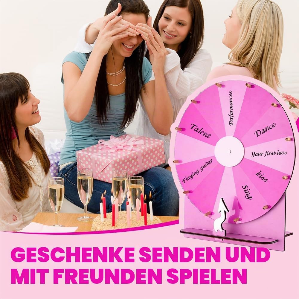 Glücksrad zum Drehen, 29 cm Hölzernes Glücksrad, 12 Slots Glücksrad Zum Selbstgestalten, Spinnings P