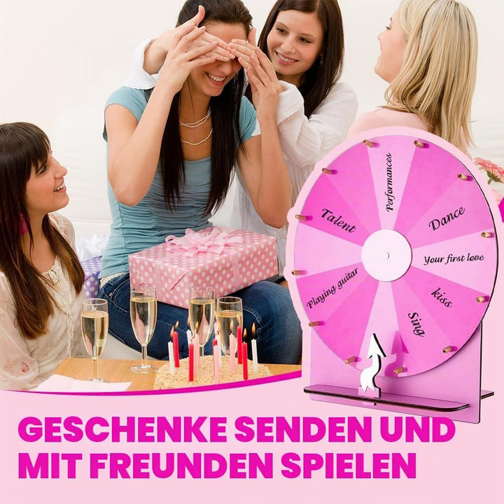 Glücksrad zum Drehen, 29 cm Hölzernes Glücksrad, 12 Slots Glücksrad Zum Selbstgestalten, Spinnings P