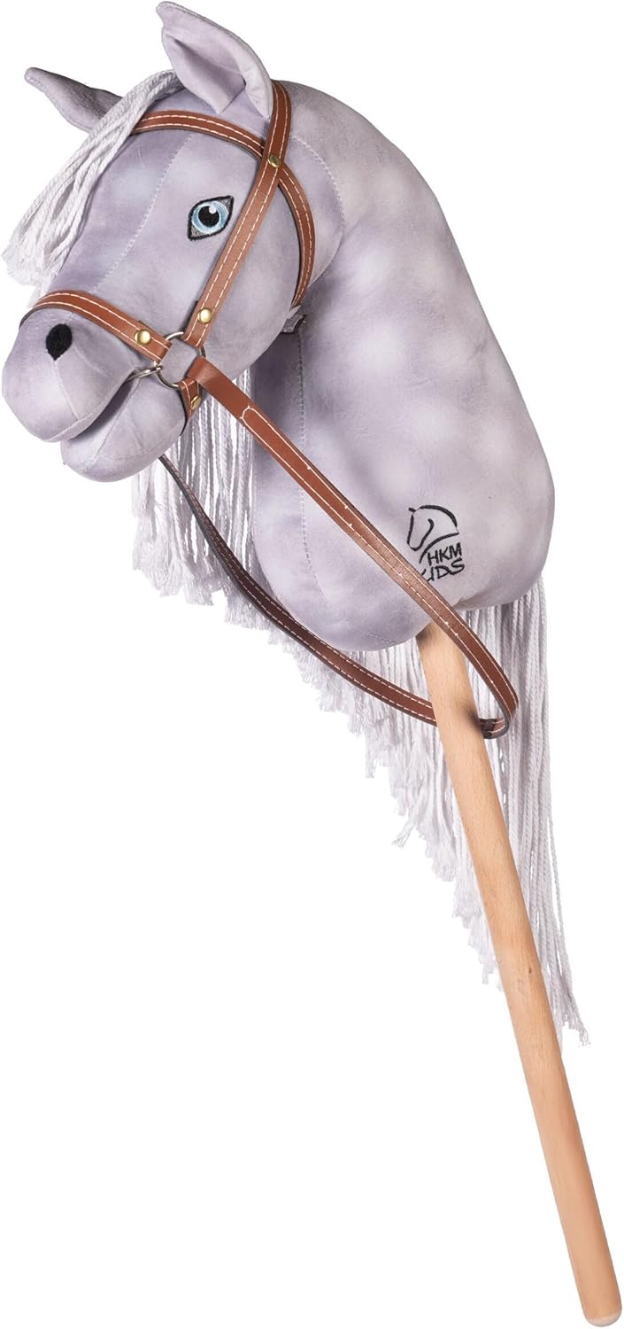 HKM Hobby Horse -Mini- Steckenpferd aus weichem Plüsch mit Abnehmbarer Trense (braun/schwarz), Braun