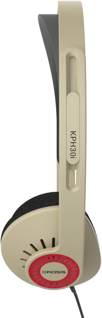 Koss KPH30iRB On-Ear-Kopfhörer, In-Line Mikrofon und Touch-Fernbedienung, D-Profil-Design, verkabelt