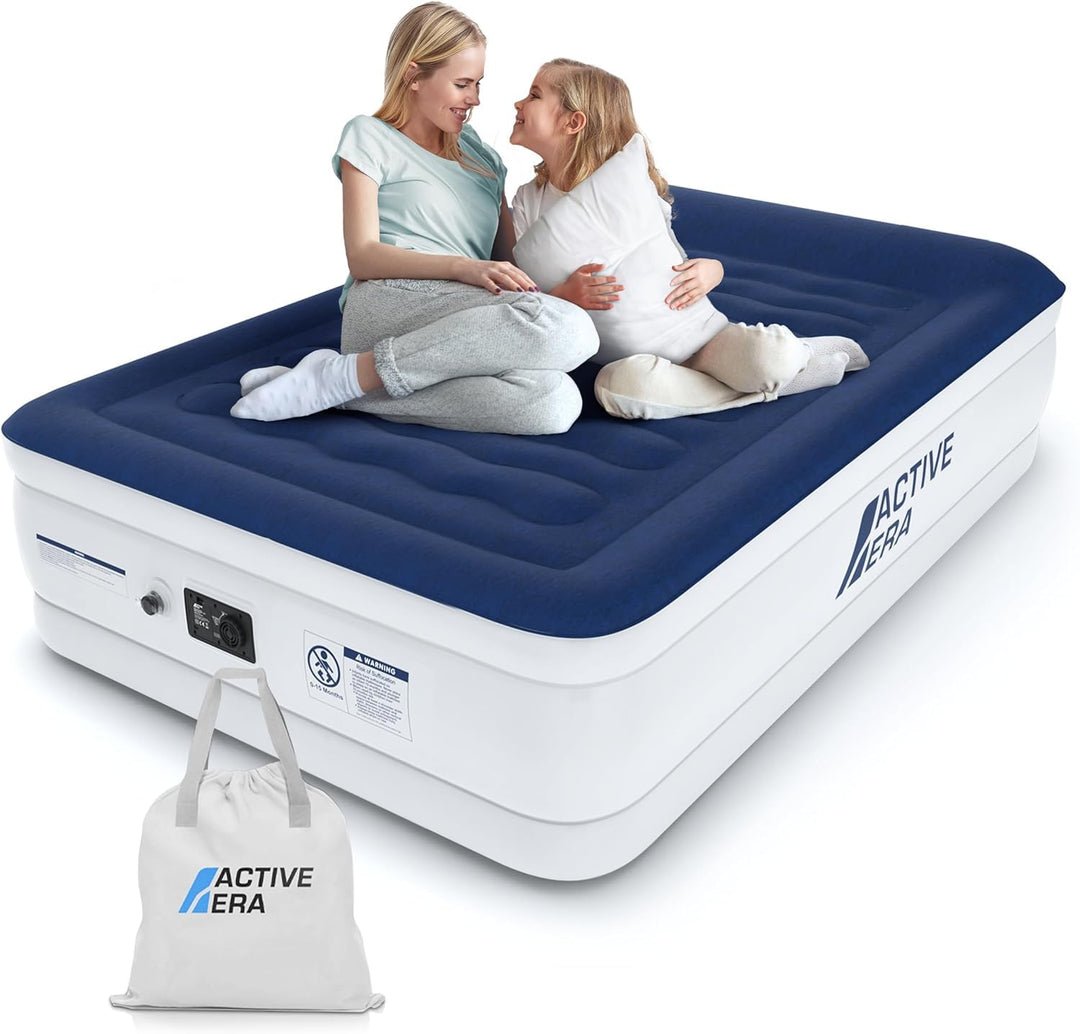 Active Era Luxus Camping Doppel Luftbett mit elektrischer Luftpumpe - Luftmatratze für 2 Personen mi