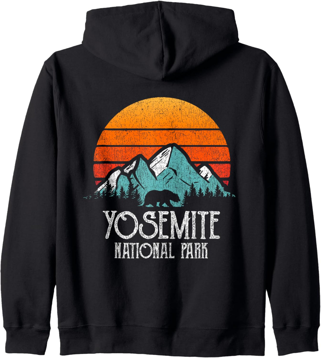 Yosemite NP Hemd Bär Vintage Retro Sunset Berge Kapuzenjacke
