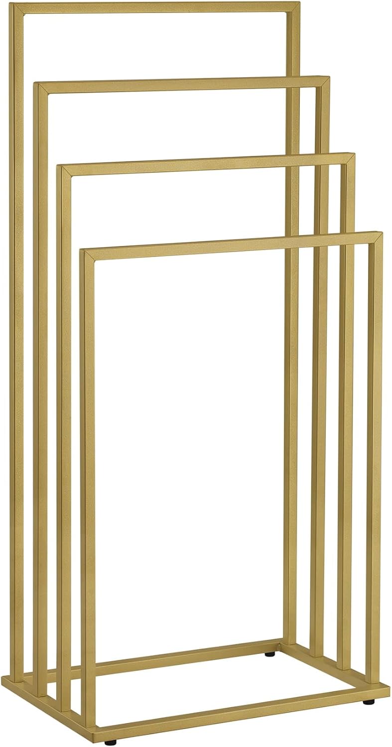 Handtuchständer Gold – 4‑stufiger Halter aus Metall – edles Design für Bad & Spa, Gold