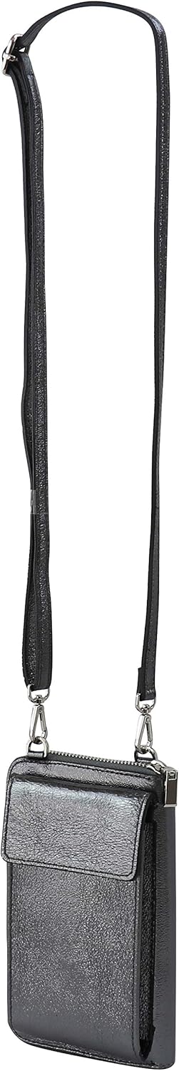 SH Leder Damen Handytasche Umhängetasche Geldbörse Multifunktion Beutel aus Echtleder Verstellbar Sc