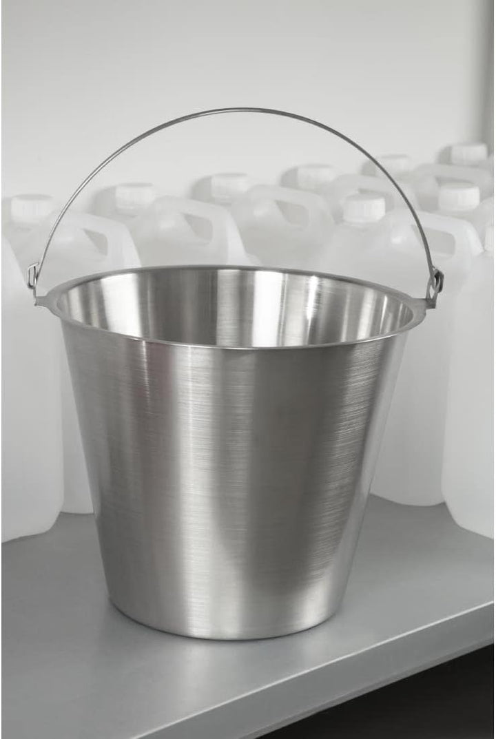 Jantex Edelstahleimer 12 Liter, Silber, Metalleimer, stabiler Schwenkgriff, Grösse: 270 (H) x 310 (o