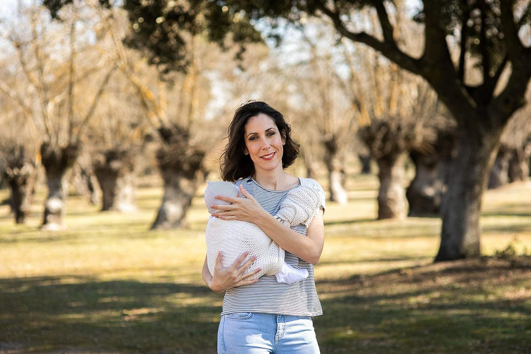 Amarsupiel |Ergonomisches Babytragetuch mit Ringen und Netz | Ring Sling Babytrage |Made in Spain |Z