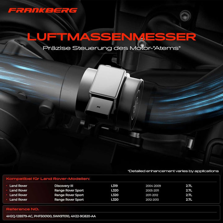 Frankberg 1x Luftmassenmesser Kompatibel mit Discovery III L319 R-a-n-g-e R-o-v-e-r Sport L320 2.7L