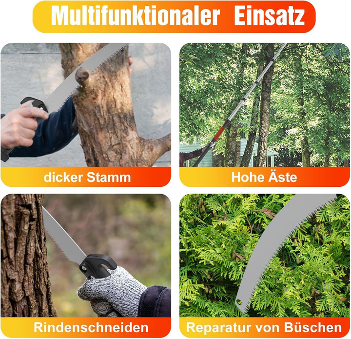 6m Astsäge Teleskop für Baumbeschneidung, Säge mit 1,5-6m Teleskopstange Manuelle hochentaster, Baum