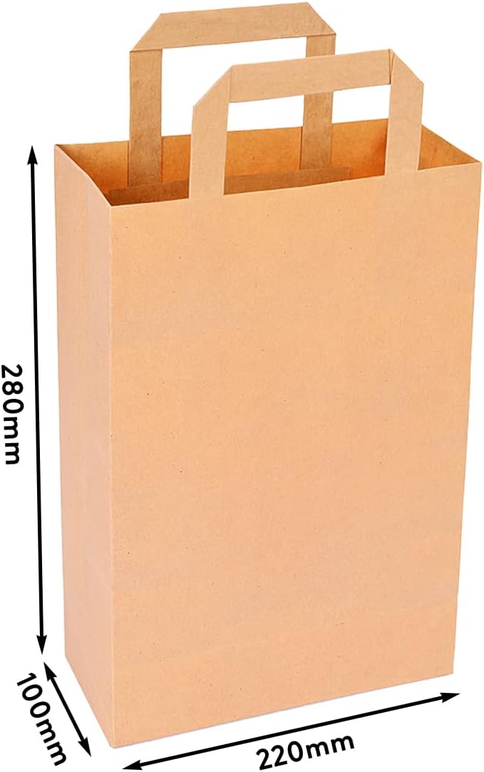 verpacking Papiertragetaschen mit Flachhenkel 45 x 32 x 16 cm Braun - Papiertüten Bio Papiertasche K