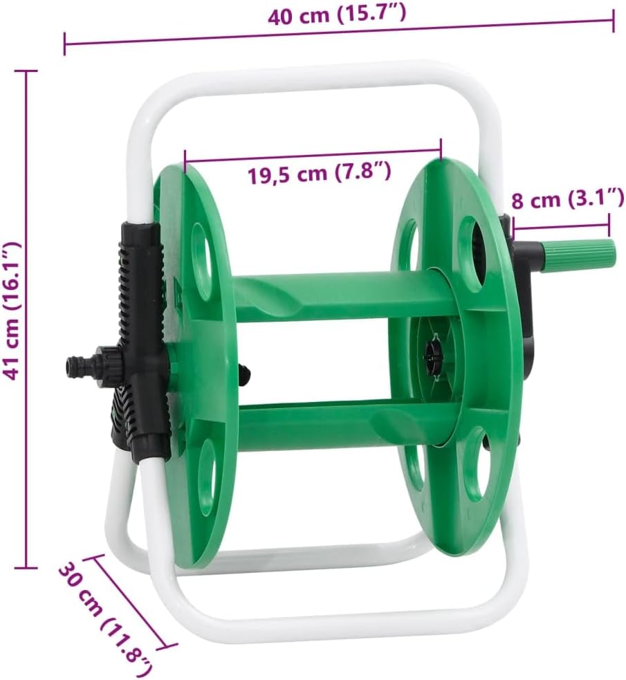 Schlauchtrommel freistehend aus verzinktem Stahl für 45 m 1/2 Zoll Gartenschlauch mit Kurbel, Schlau