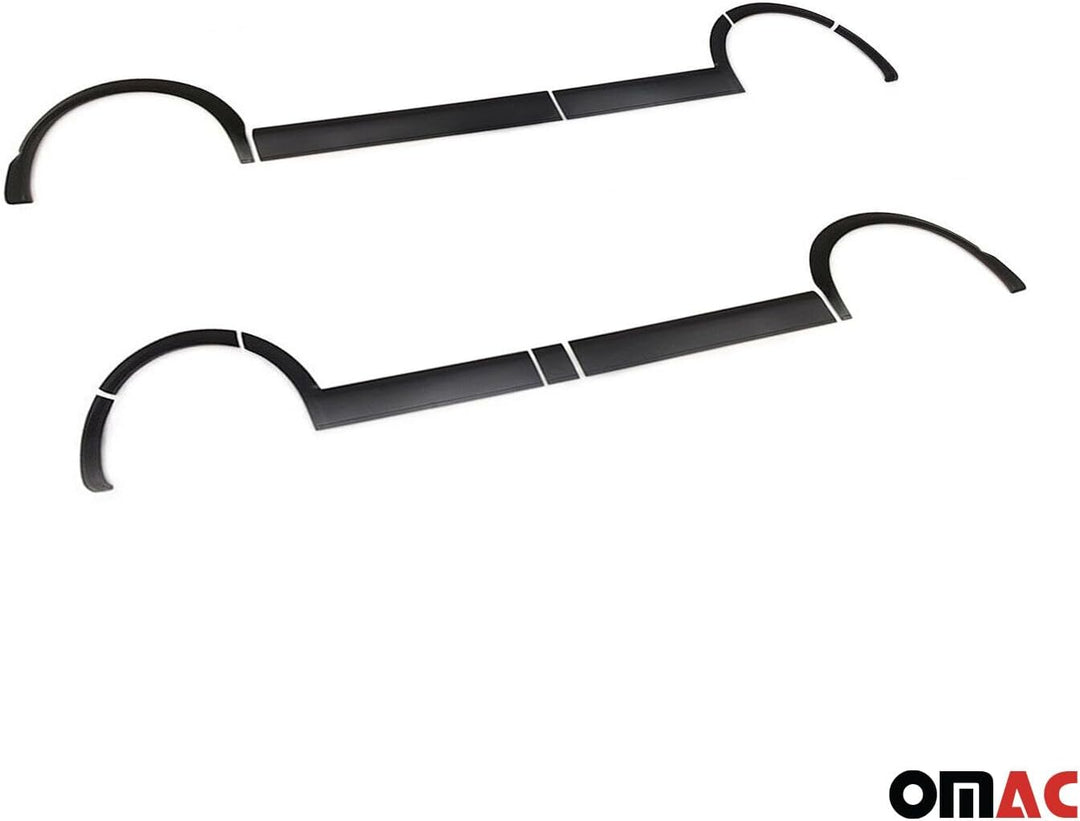 OMAC Radlaufschutz Kotflügel kompatibel mit VW T6 2015-2019 L1 Kurzer LHD ABS Schwarz 11tlg Body Cla