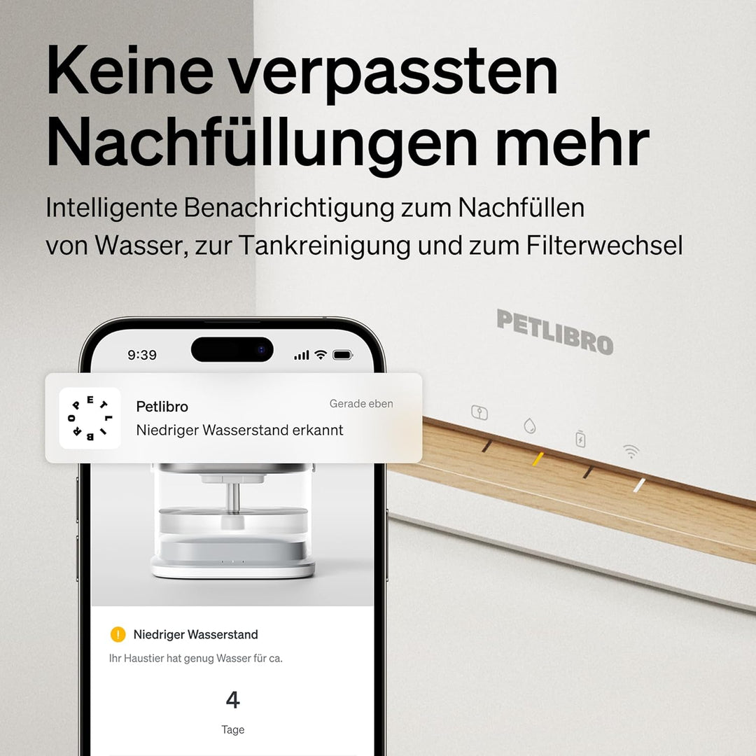 PETLIBRO Upgrade Katzenbrunnen - Kabelloser Trinkbrunnen für Katze mit App-Überwachung, 3L/101oz Doc