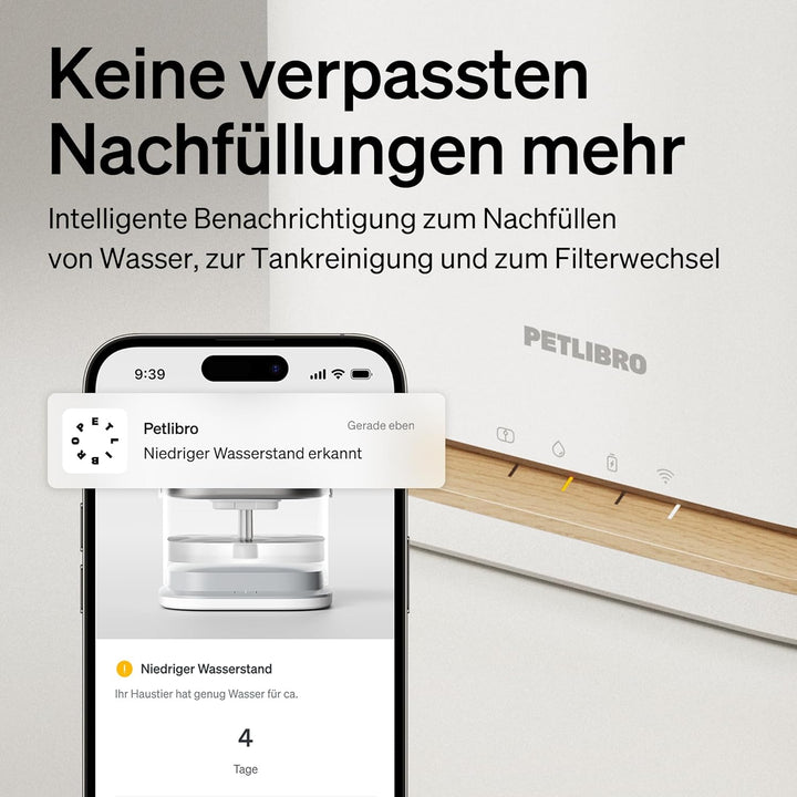 PETLIBRO Upgrade Katzenbrunnen - Kabelloser Trinkbrunnen für Katze mit App-Überwachung, 3L/101oz Doc