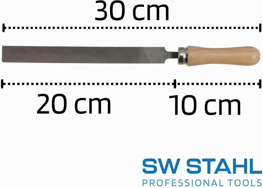 SW-Stahl 90902SB Werkstattfeilensatz I 5-teilig I 300 mm I Werkstattfeilen Set I Feilen Set für Meta