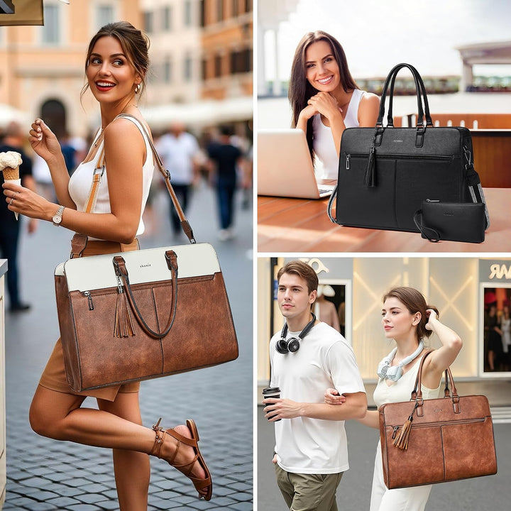 Shrrie Laptop Tasche für Frauen,Wasserdichte Arbeitstasche Laptop Tote Bag,Aktentasche mit Tasche Be