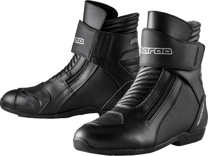 Pharao Trigon WP Motorradstiefel Kurz - Wasserdicht - PU - Polyester 42 EU Schwarz, 42 EU Schwarz
