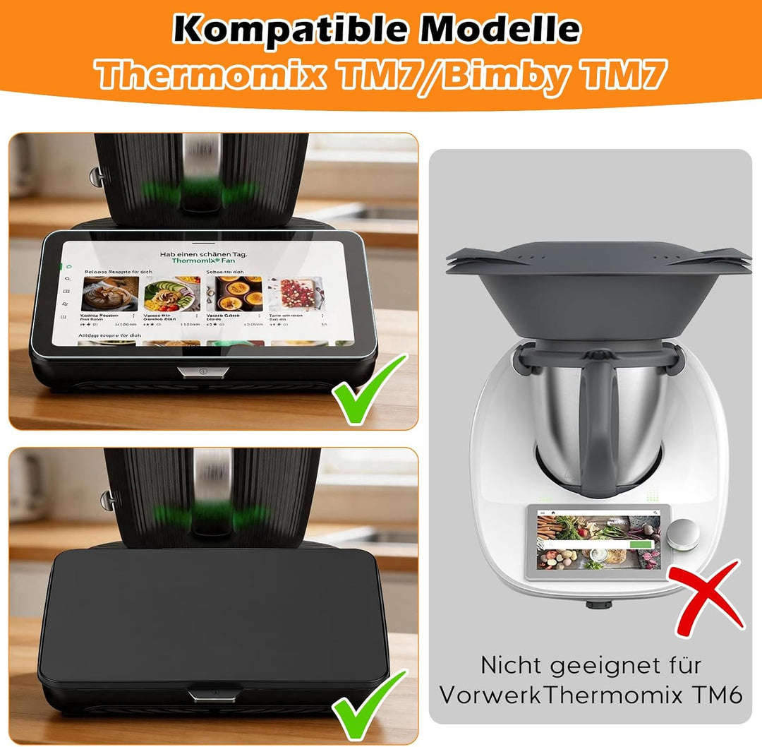 3-in-1 Displayschutz Set für Thermomix TM7 – Silikon Displayabdeckung + 2x 9H Panzerglas Schutzfolie