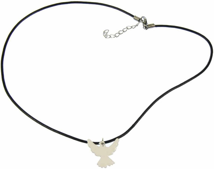 Miniblings Emaille Taube Friedenstaube Kette Halskette Vogel Lederband 45cm weiss - Handmade Modesch