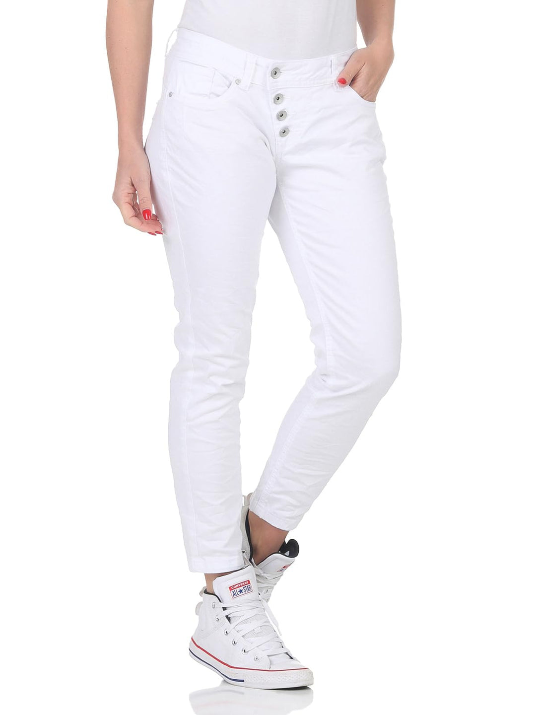 Buena Vista Jeans Hosen Damen - Malibu 7/8 - Beinabschluss gesäumt - Stretch Twill - White - Gr. S