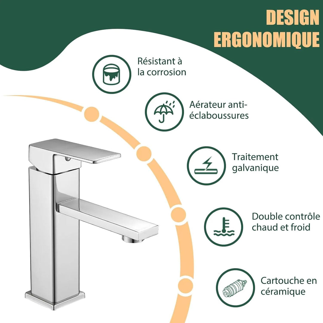 Wasserhahn Bad Waschtischarmatur Einhand Klein Einhebelmischer Waschbeckenarmatur Edelstahl für Wasc