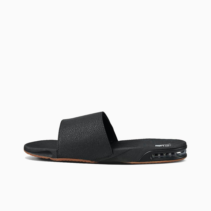 Reef Herren Fanning Slide Flipflop 39 EU Black Silver, 39 EU Black Silver