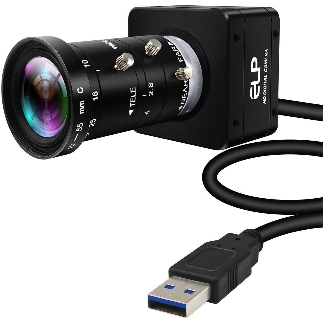 ELP 20MP 5K Ultra HD USB 3.0 Kamera, 5120 x 3840 27,5 fps Webcam mit hoher Bildrate, 10–55 mm 5-Fach
