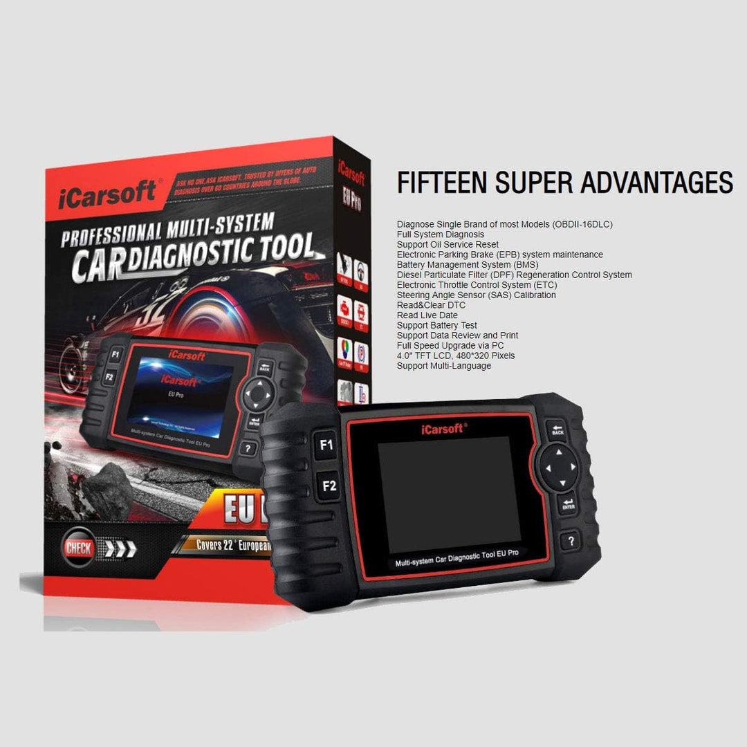 Icarsoft OBD II Diagnosetool EU PRO iceupr Passend Fuer (Auto-Marke): Universal uneingeschraenkt 1St