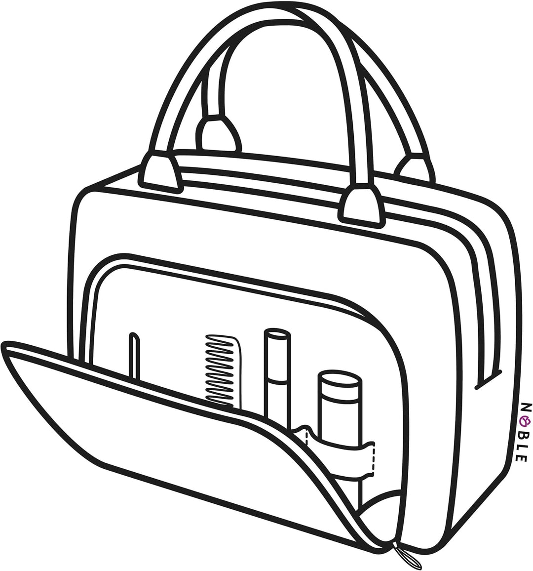 NOBLE Damen Kosmetikkoffer, Handtasche, Reisekoffer, Geräumige Elegante Blossom Kollektion B005, B00