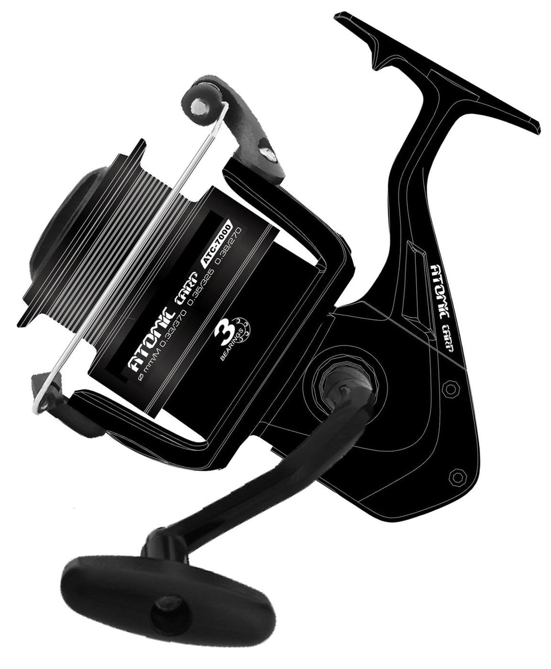 Okuma Atomic Carp ATC-7000 FD 3bb 310m 0,30mm Karpfenrolle