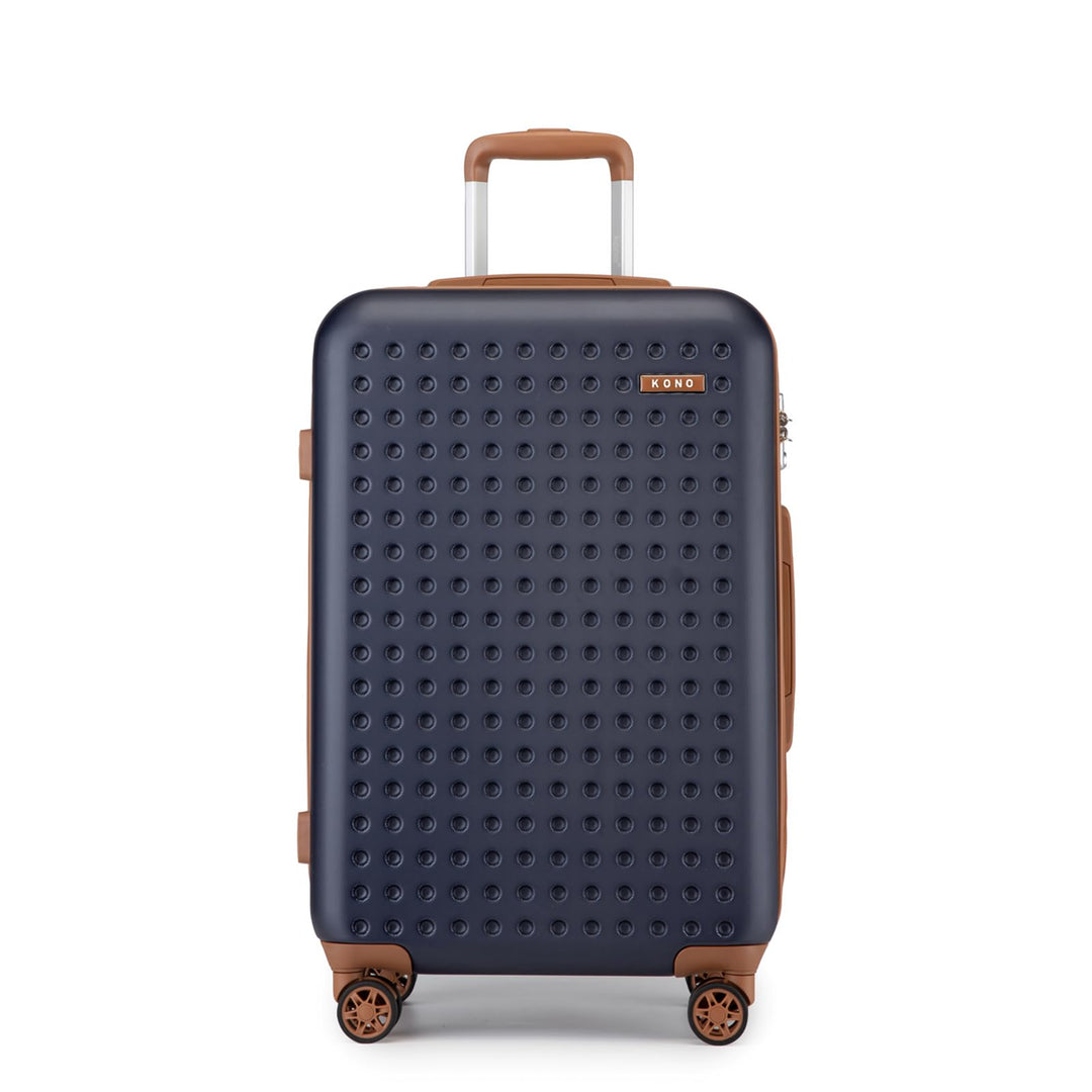 KONO Koffer Trolley Gross Hartschalenkoffer Reisekoffer von ABS Hartschalen Handgepäck mit 4 Spinner