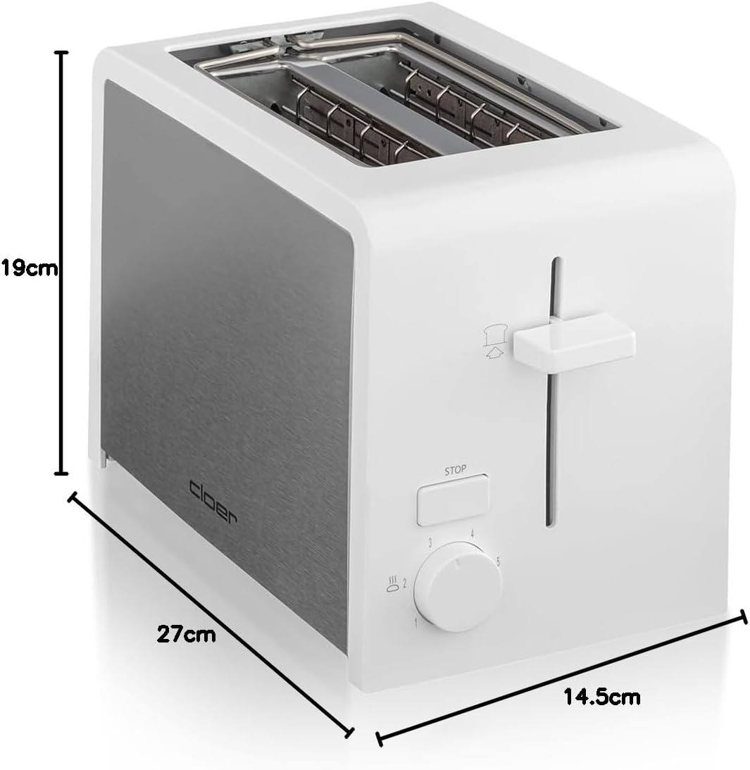 Cloer 3211 Toaster, 825 W, für 2 Toastscheiben, integrierter Brötchenaufsatz, Nachhebevorrichtung, K