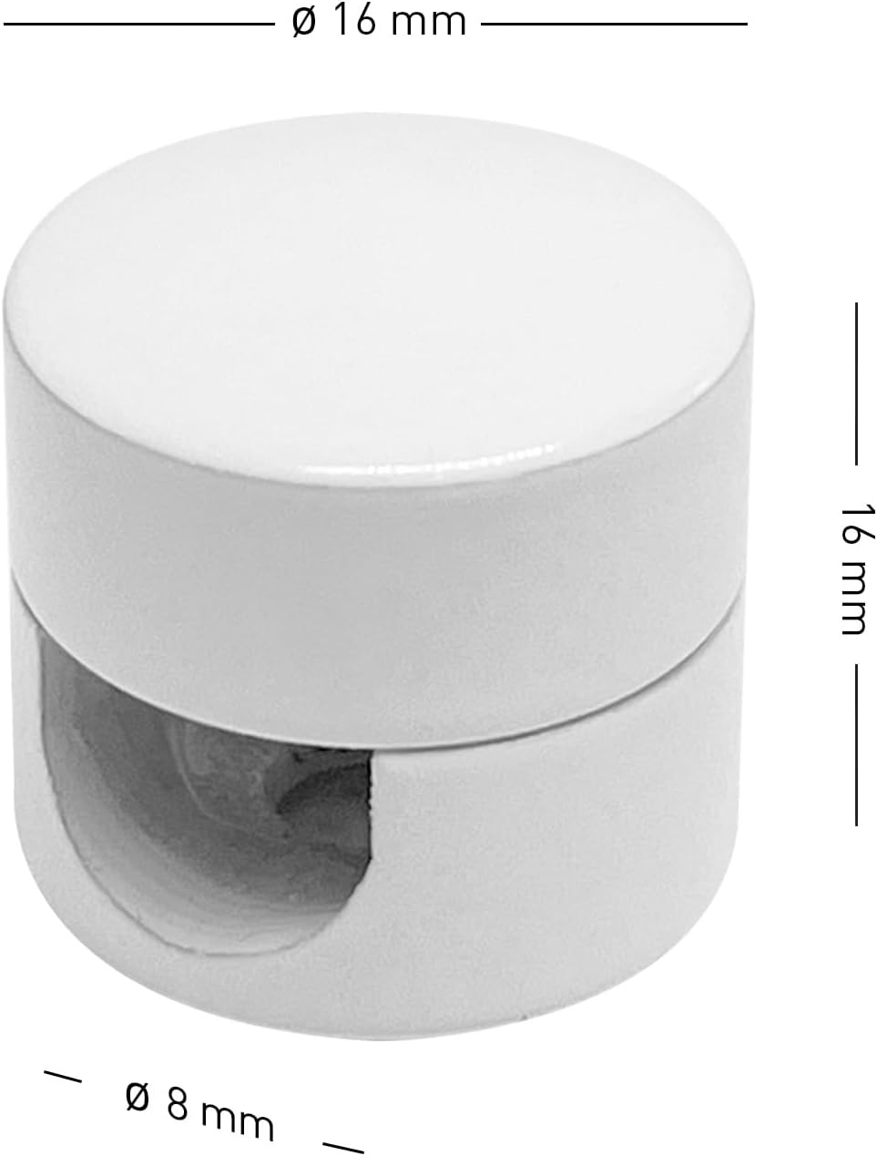 smartect Aluminium Wand- und Deckenpins für Textilkabel [4 Stück, Weiss] Deckenbefestigung mit Schra