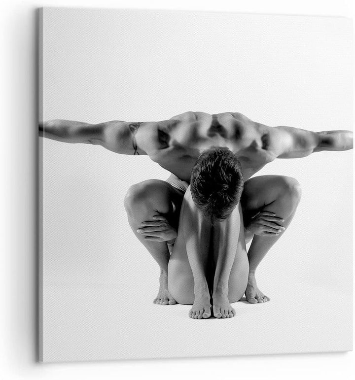 Bilder auf Leinwand Modell Körper Muskeln Tätowierung Leinwandbild 60x60cm Wandbilder Dekoration Woh