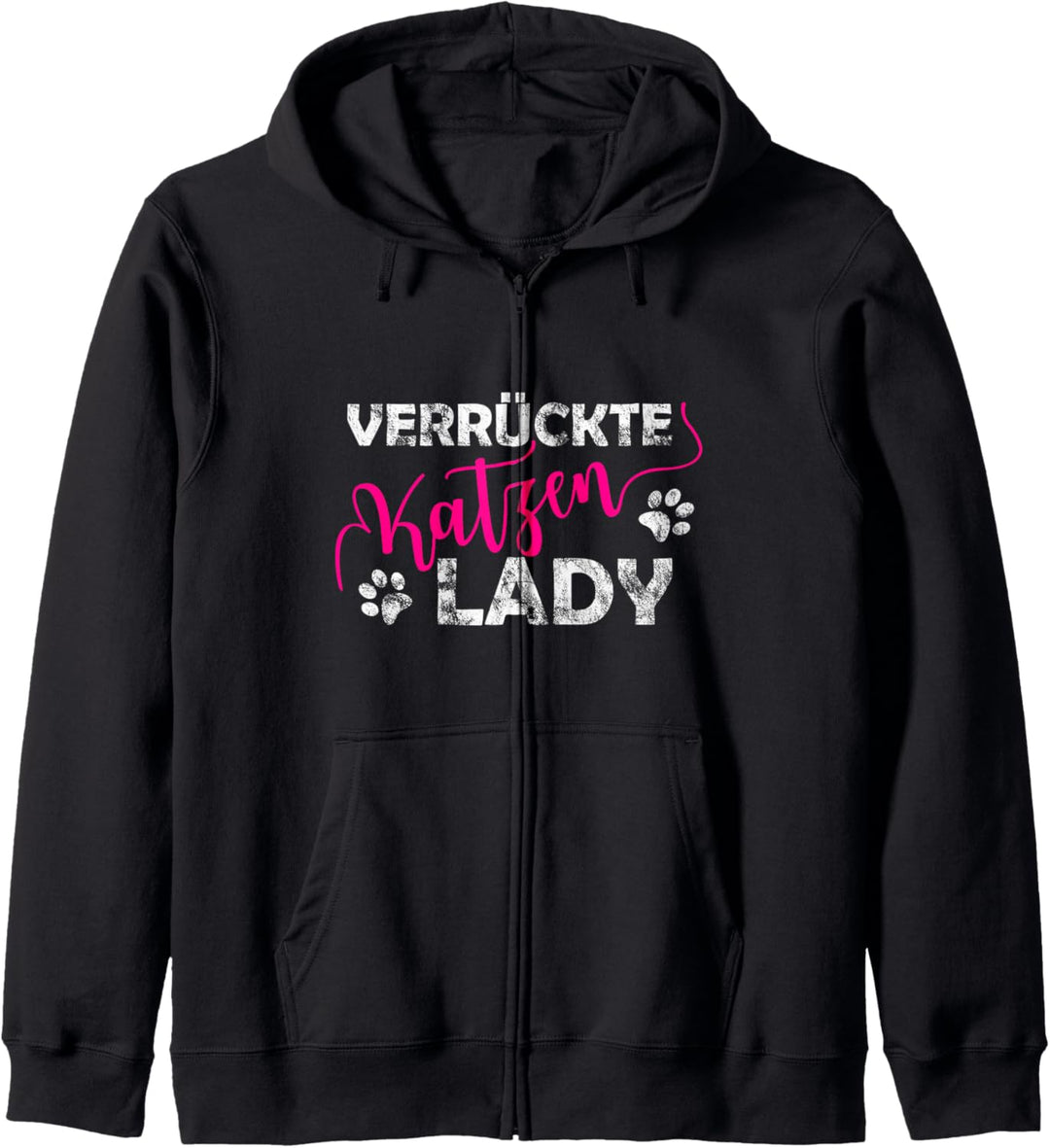 Verrückte Katzen Lady Katzenlady Katzen Mama Kapuzenjacke