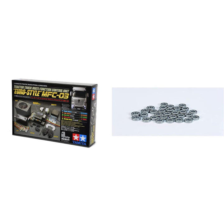 TAMIYA 300056523 1:14 MFC-03 Truck-Multifunktionseinheit, schwarz &amp; Carson 500904028 - Kugellagersat
