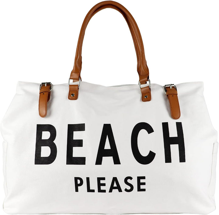 Damen Strandtasche Grosse, Strandtasche XXL Familie Wasserdicht mit Ledergriffe, Beach Bag für Reise