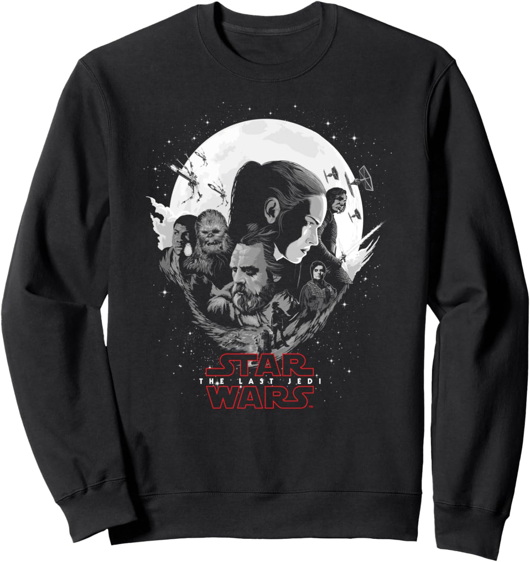 Star Wars The Last Jedi Group Shot Moon And Stars Portrait Sweatshirt