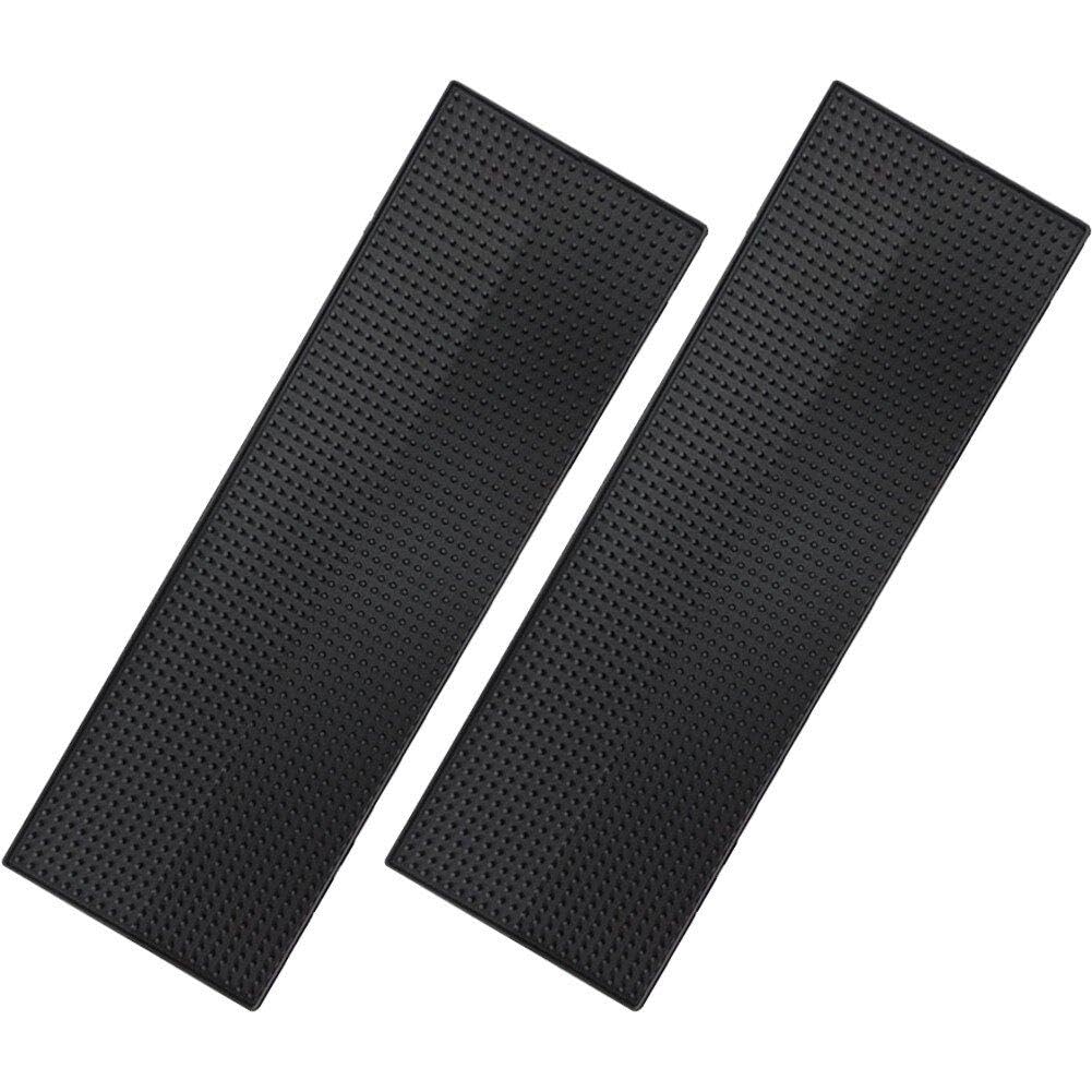 2 Stück Bar-Service-matten, Schwarze Barmatte, 60 X 20 cm, rutschfeste Whiskey-Kaffee-bar-matten, Un