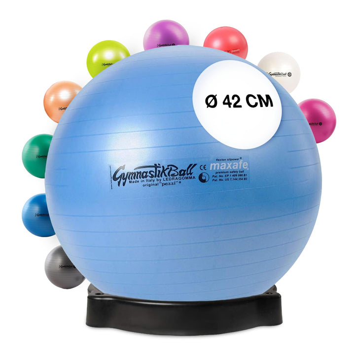 PEZZI Original Pezziball MAXAFE mit Ballschale Sitzball 42 cm Lightblue, 42 cm Lightblue