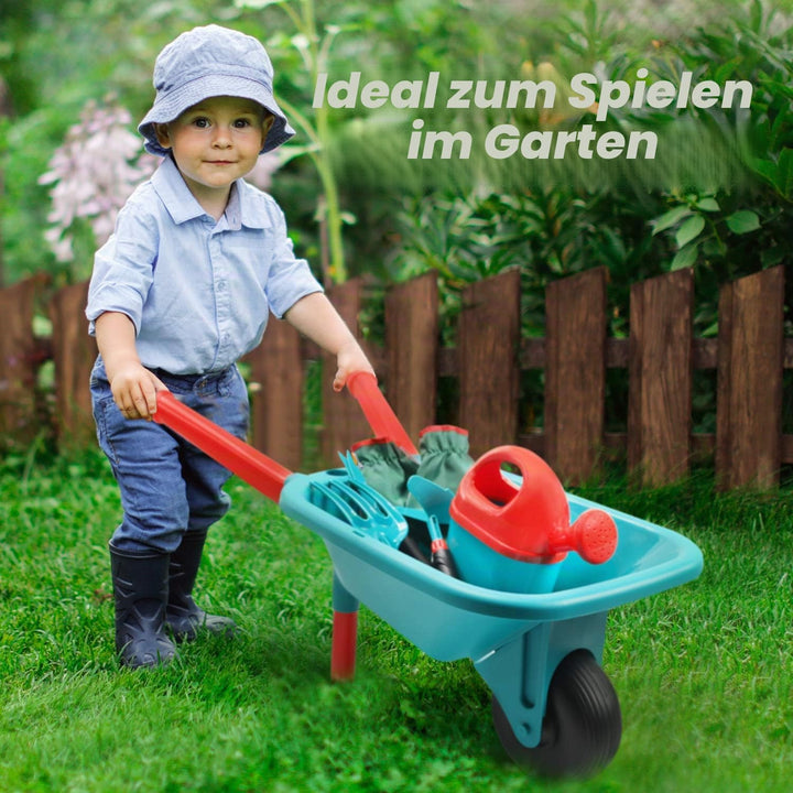 CUTE STONE Schubkarre für Kinder, Gartenwerkzeug-Set für Kinder, Gartenspielzeug mit Schubkarre, Han