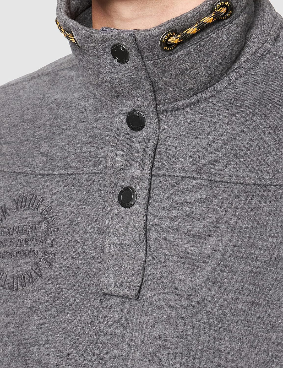 camel active Herren Troyer Pullover Pulli Sweaterstrick Stone Grey XL Stone Grey, XL Stone Grey