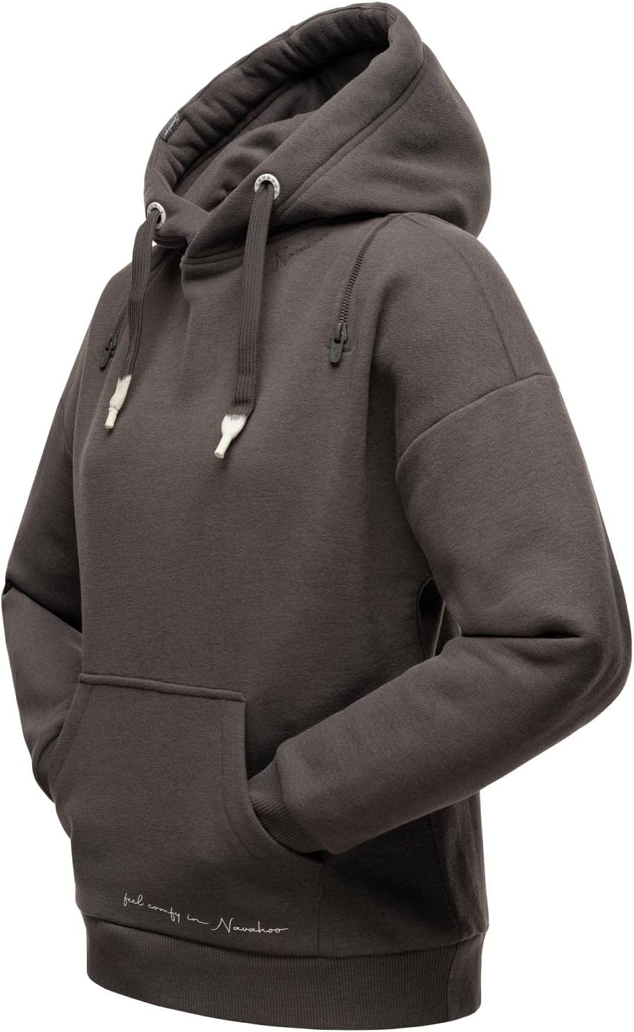 Navahoo Damen Sweatshirt Kapuzenpullover Hoodie Oversized Zuckerbärchen XS-XXL XS Dark Grey, XS Dark
