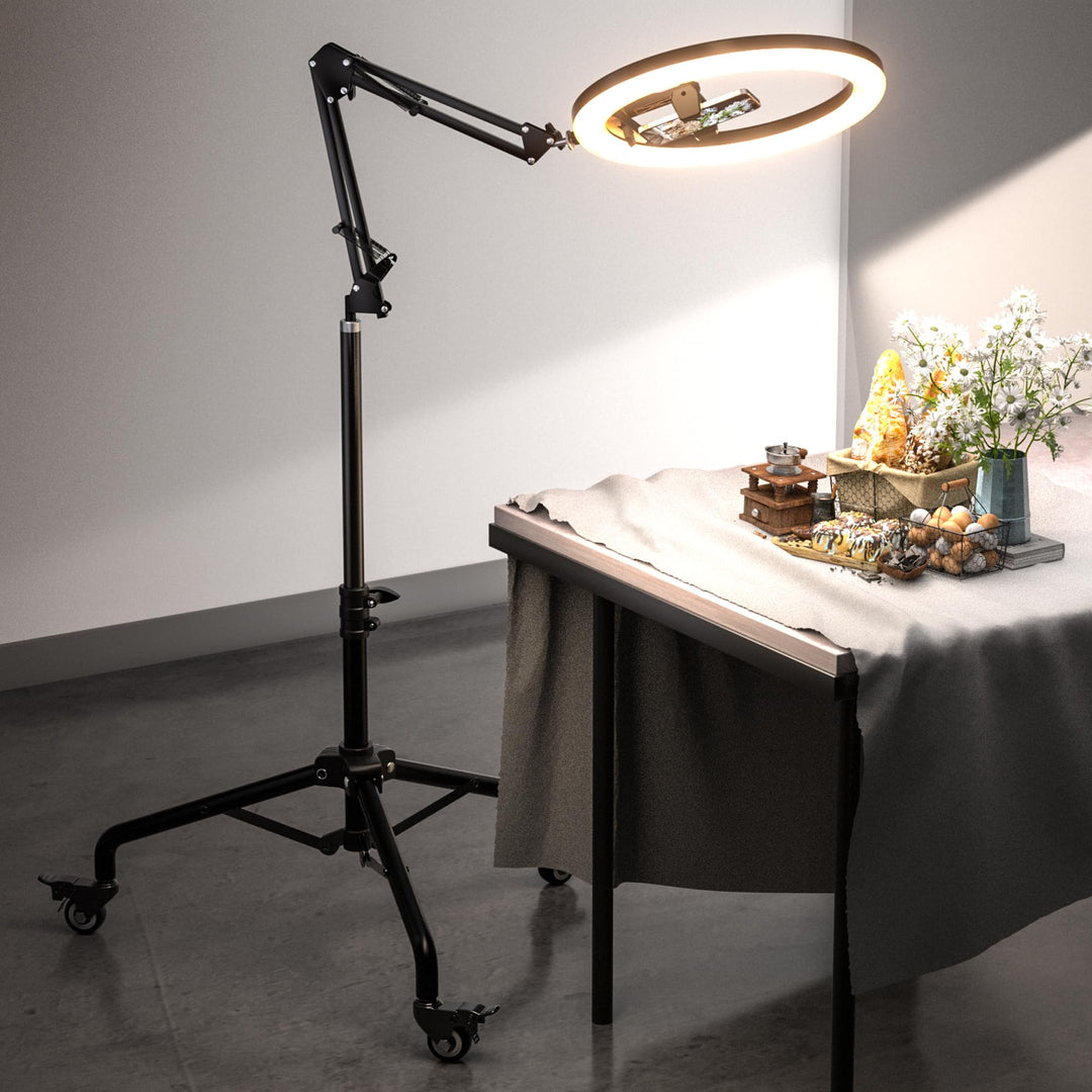 UBeesize Ringlicht mit Stativ, 12 Zoll Selfie Ringlicht Riemenscheibe Stil Verstellbarer Overhead St