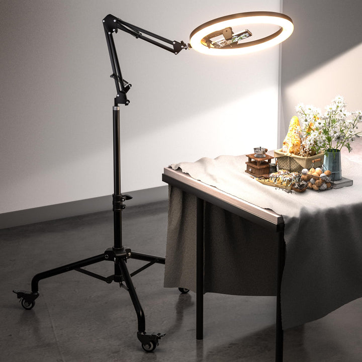 UBeesize Ringlicht mit Stativ, 12 Zoll Selfie Ringlicht Riemenscheibe Stil Verstellbarer Overhead St