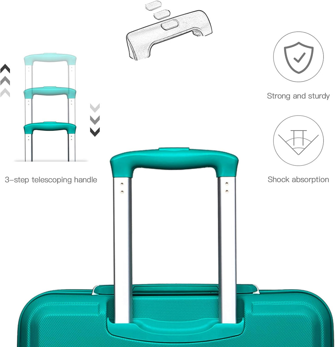 KONO 2er Kofferset ABS Hartschalen Hardcase Trolley TSA-Schloss 55cm Reisekoffer Boardcase + Handgep